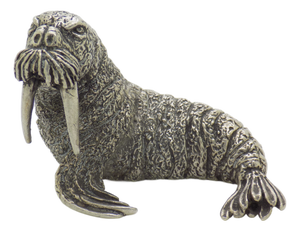 Large Vintage Italian Handmade Silver Walrus Figurine by Mario Cerreti, Tuscany, 1950s