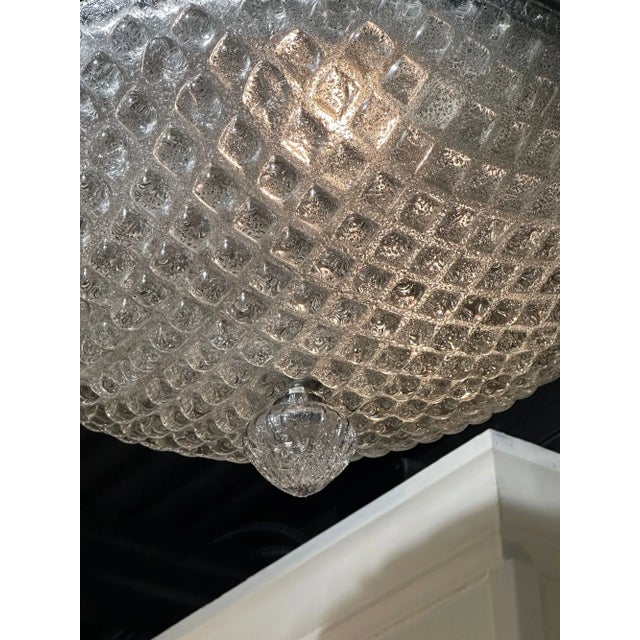 Modern Murano Smoke Glass Flush Mount For Sale - Image 3 of 6