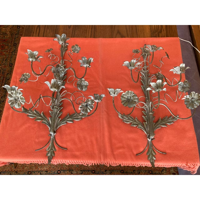 Vintage Italian French Wire Sconces - A Pair For Sale - Image 10 of 10