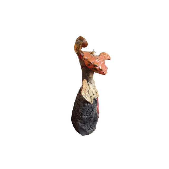 2000 - 2009 Jean Linard, Raku Owl Sculpture by Jean Linard, 2002, Ceramic For Sale - Image 5 of 10