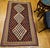 Vintage Persian Senneh Kilim, Flat-Woven Wool Rug, Paisley Pattern, Ivory & Black, 3x6 For Sale - Image 15 of 15