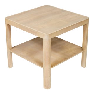 Modern Bleached Oak Two-Tier End Table For Sale