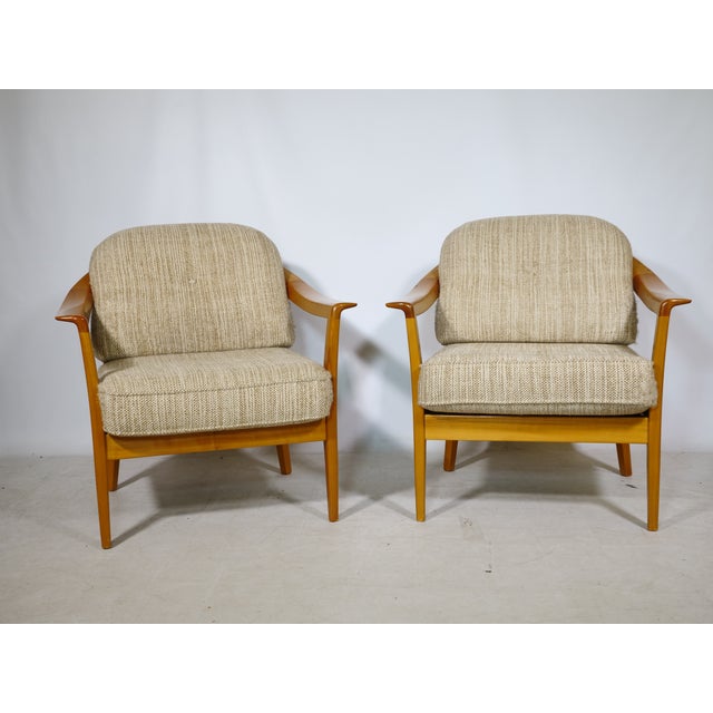 Mid-Century Cherry Wood Club Chairs by Klaus Warzecha for Wilhelm Knoll, 1970s, Set of 2 For Sale - Image 6 of 10