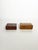 Pair of wooden boxes with decorative marquetry, France, 1970s. Set of two rectangular wooden boxes, each featuring an...