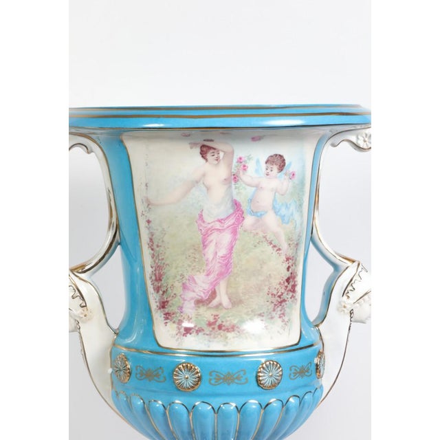 Cherub Urns in Porcelain Cherub from Sevres, Set of 2 For Sale - Image 4 of 15