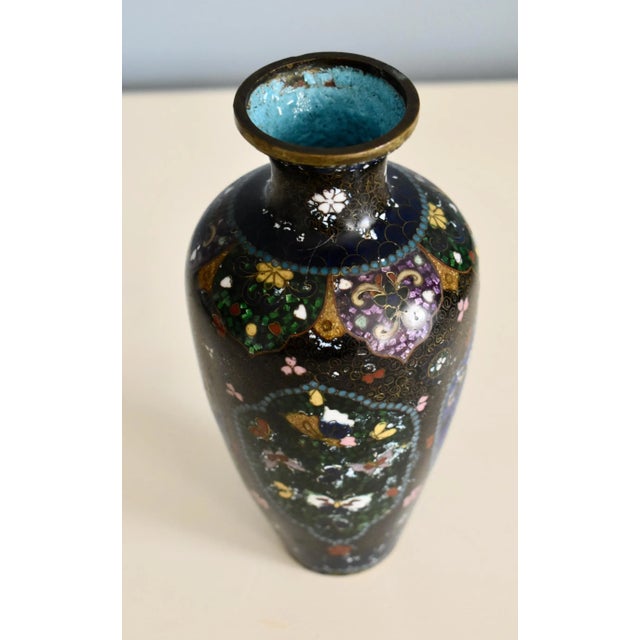 Antique Asian Cloisonné Vase For Sale - Image 11 of 12