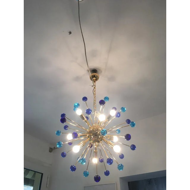 Murano Style Glass Sputnik Multicolors Italian Handmade Chandelier from Simoeng For Sale - Image 4 of 8