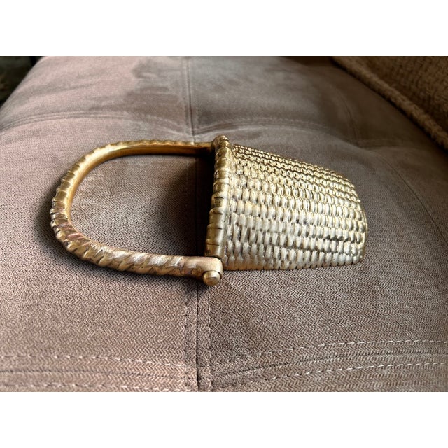 Mid 20th Century Mid 20th Century Solid Brass Basket Door Knocker For Sale - Image 5 of 7