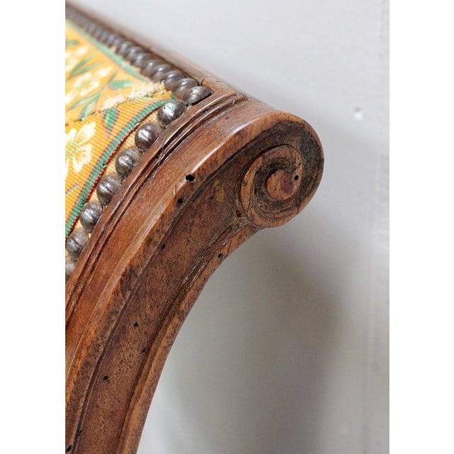 Early 19th Century Walnut Armchair in Louis XVI Style For Sale - Image 3 of 16