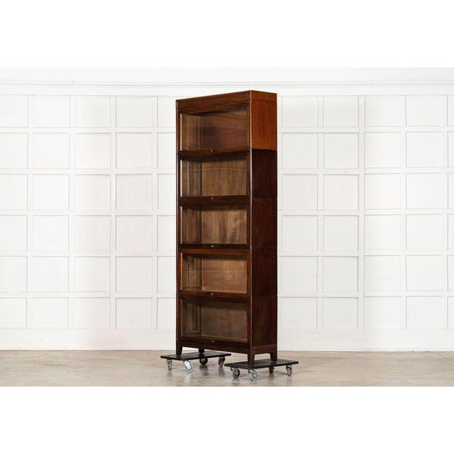 Wood Large Antique Glazed Sectional Bookcase in Mahogany, 1900 For Sale - Image 7 of 17