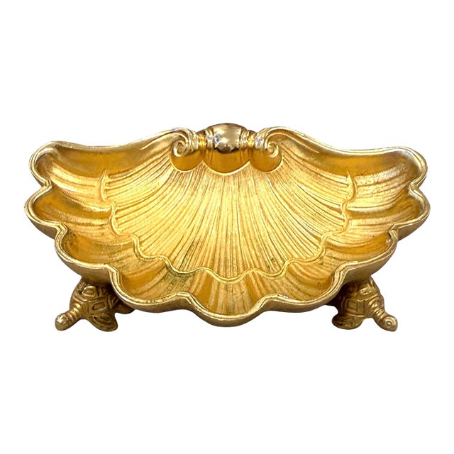 Sherle Wagner Gold Plate Shell Turtle Soap Dish For Sale