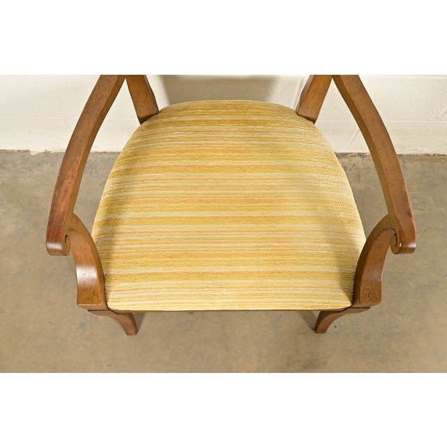 Wood Kindel Furniture Style Regency Carved Walnut Armchairs, Pair For Sale - Image 7 of 15