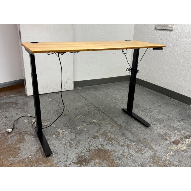 Wood Herman Miller Jarvis Bamboo Adjustable Standing Desk For Sale - Image 7 of 12