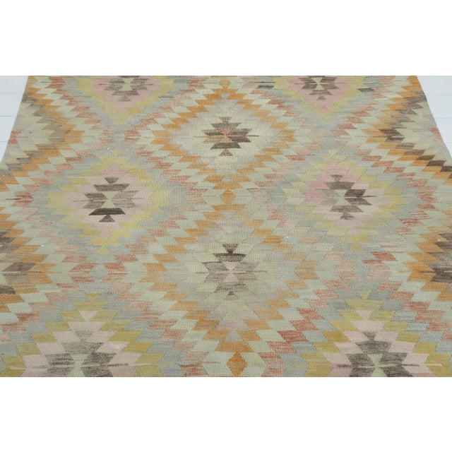 Art Deco Mid 20th Century Vintage Turkish Kilim Rug-5′8″ × 10′ For Sale - Image 3 of 13