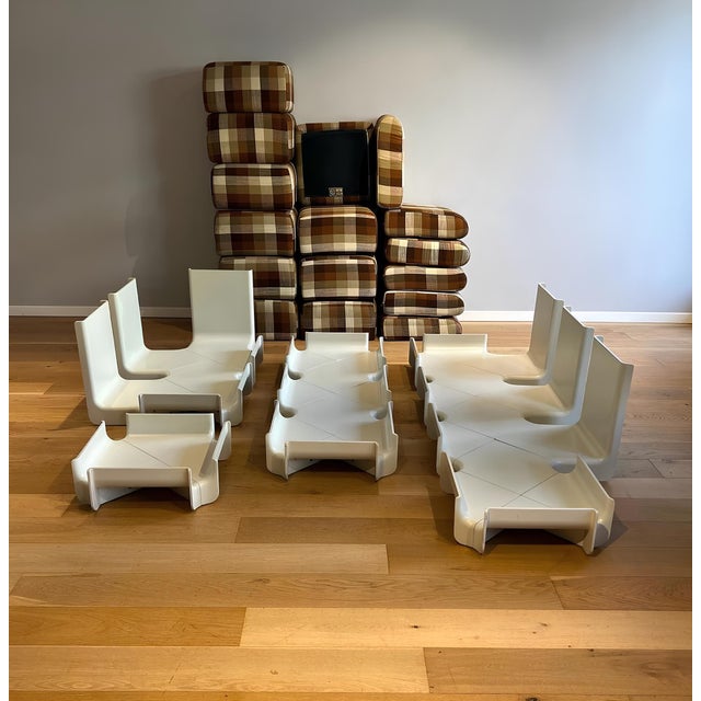The extremely rare and exceptional monumental "duna" modular sofa, composed of 10 elements, was designed by guarnacci,...
