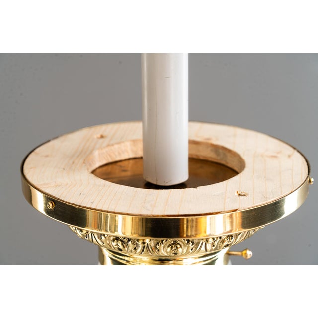 Gold Historistic Brass Ceiling Lamp with Cut Glass Shade, Vienna, Austria, 1890s For Sale - Image 8 of 18