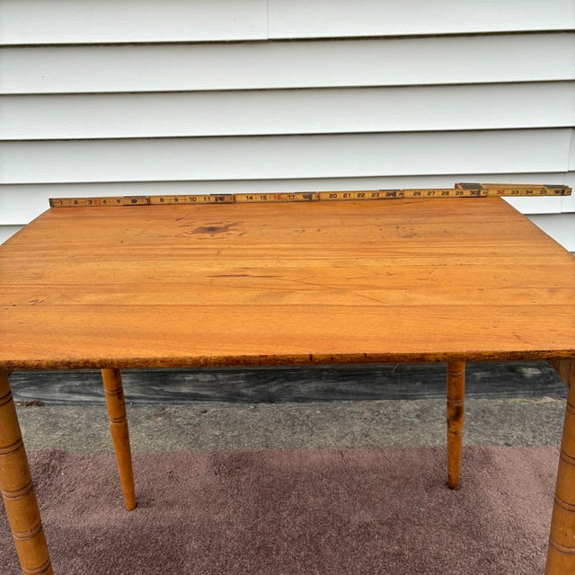 Late 19th Century Late 19th Century Antique American Folding Sewing Table With Faux Bamboo Legs For Sale - Image 5 of 12