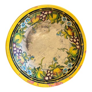 Vintage Large Clay Pottery Bowl For Sale