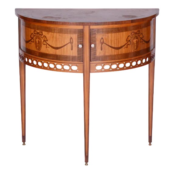 Biedermeier Side Table in Walnut and Maple Marquetry, France, 1850s For Sale