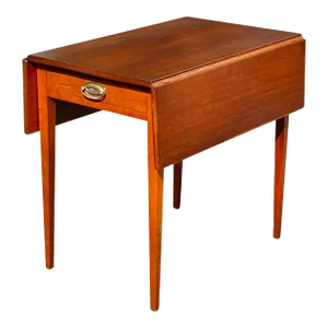 Antique Federal Period Cherry Drop Leaf Pembroke Table With Drawer