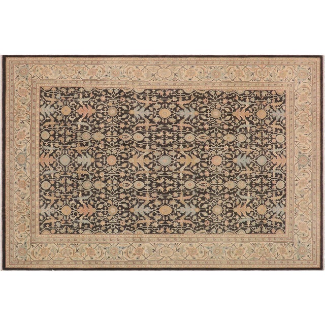 Charcoal Boho Chic Charcoal/Green Wool Rug - 8'9'' X 11'11'' For Sale - Image 8 of 10