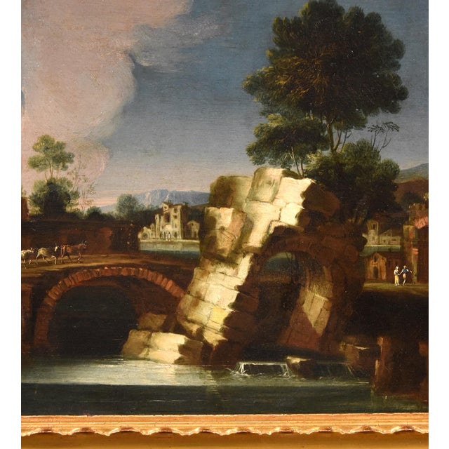 Circle of Paolo Anesi, Landscape, 1740, Oil on Canvas For Sale - Image 6 of 17