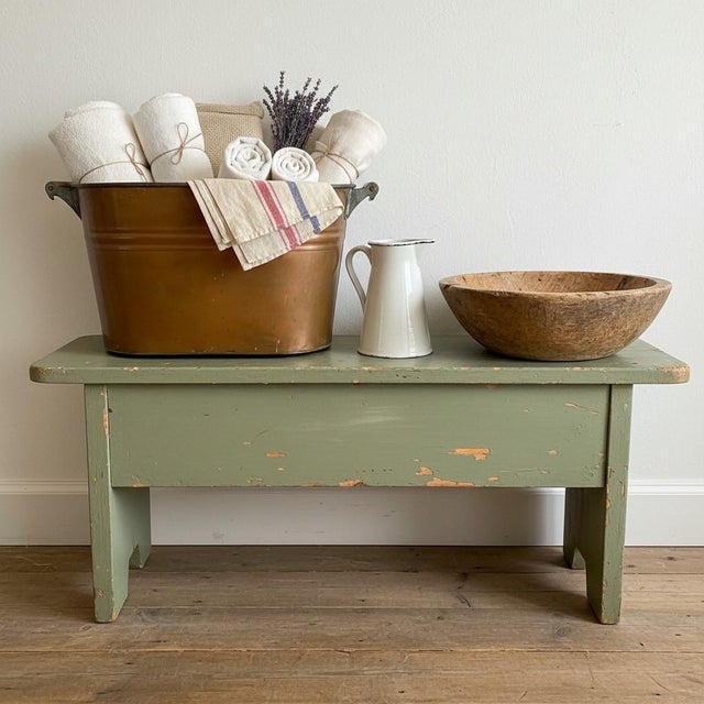 Antique Copper Boiler Wash Tub-Wood Handles-Primitive Farmhouse-Bin-Planter For Sale - Image 4 of 11