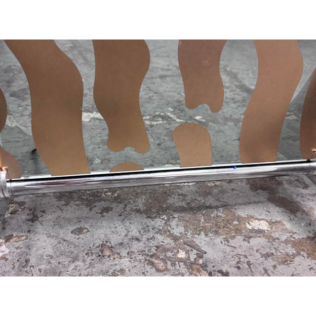 Chrome Post Modern Fiam Italia Mirrored + Glass Wall Divider For Sale - Image 8 of 12