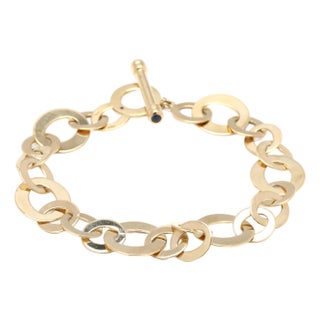 Roberto Coin Circular Toggle Link Bracelet, 18k Yellow Gold, 7.25 Inches For Sale