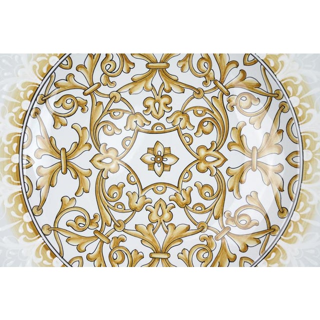 White Damask Plate by Deblona For Sale - Image 6 of 11