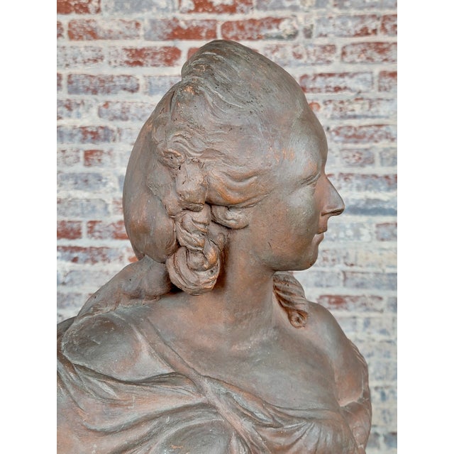 19th Century French Terracotta Bust of Madame Du Barry For Sale In Los Angeles - Image 6 of 10