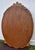 Satinwood Oval Wall Mirror Carved French Flower Basket Crest Decorative Frame For Sale - Image 9 of 15