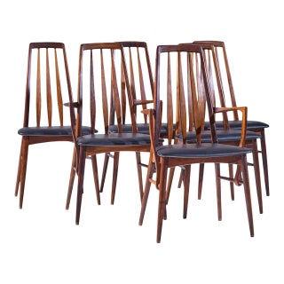 Niels Koefoed Eva Mid Century Danish Rosewood Dining Chairs - Set of 6 For Sale