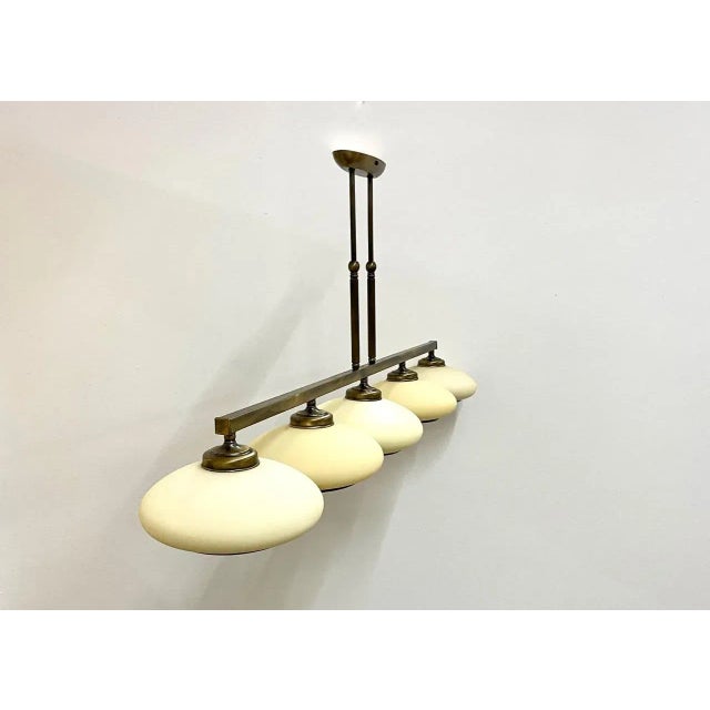 Chandelier produced in Poland in the 90s at the "Lampion" factory of Mieczysław Kuśmierski. Preserved in very good,...