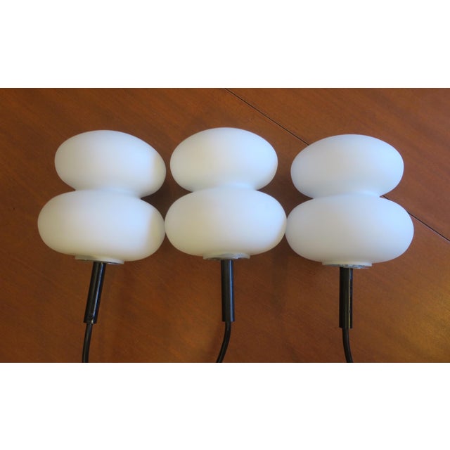 Mid-Century Opal Glass Pendant Lights, Set of 3 For Sale - Image 9 of 10