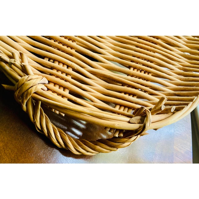 Wood French Country Style Wicker Serving Tray For Sale - Image 7 of 8