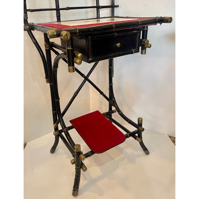 This a great example of a lady's Boudoir vanity. This French Aesthetic Movement vanity is made of real bamboo that has...
