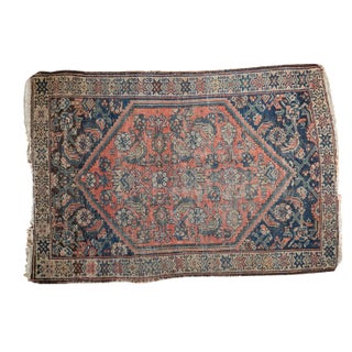 Distressed Antique Malayer Square Rug - 2'10" X 4' For Sale