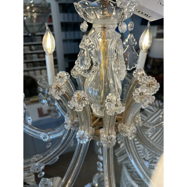 Vintage Crystal Chandelier With Gold Accents, 10-Light For Sale - Image 9 of 12