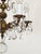 Antique 5 Arm 5 Light Dark Patina Ornate Brass Cut Lead Glass Crystal Chandelier For Sale - Image 9 of 12