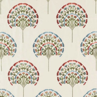 Sanderson Wild Tulip Fabric in Cranberry/Ivory For Sale