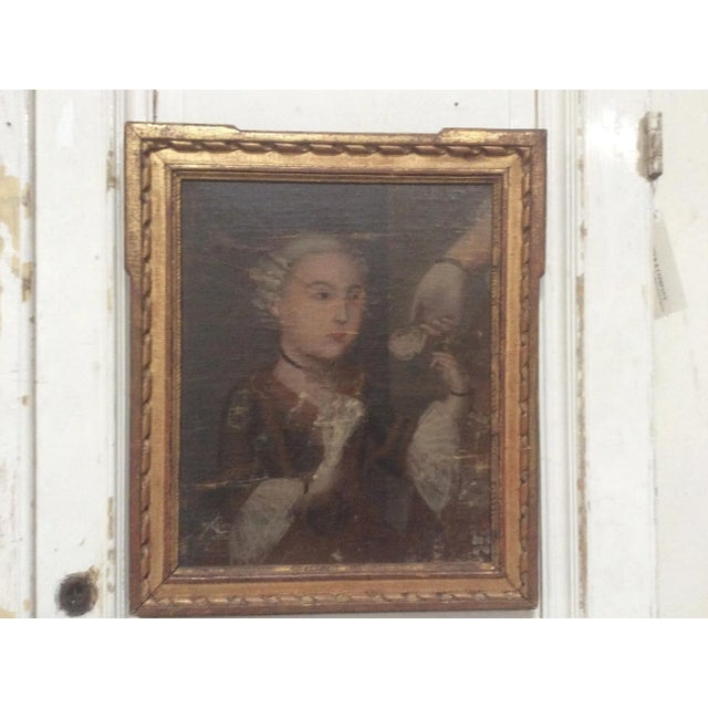 Distressed 18th Century Painting Fragment of a Little Girl For Sale - Image 11 of 11