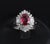 Modern Late 20th Century Gia Certified Ruby & 0.54ct Diamond Platinum Ring, Size 4.75 For Sale - Image 3 of 18