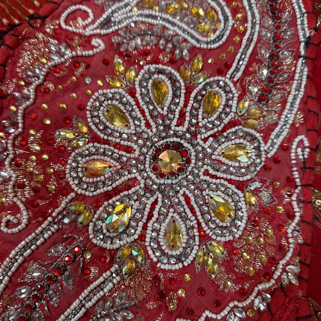 Indian Tapestry With Hand Sewn Beading For Sale - Image 11 of 12