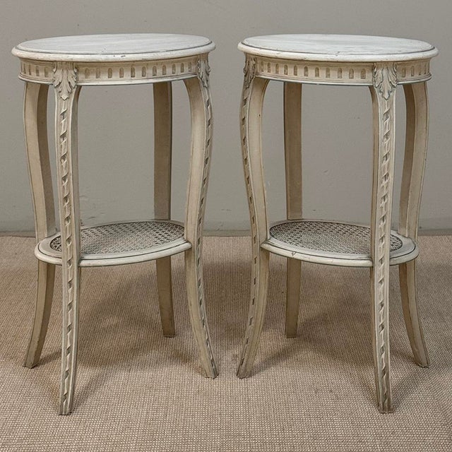 Pair Louis XVI Painted Oval End Tables For Sale In Dallas - Image 6 of 17