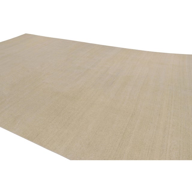 2010s Rug & Kilim’s Oversized Contemporary Textural Solid Rug in Beige Tones - 12x12 For Sale - Image 5 of 8