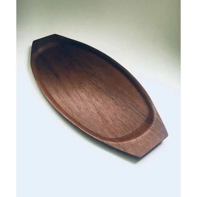 Brown Teak Serving Tray, Sweden, 1960s For Sale - Image 8 of 11