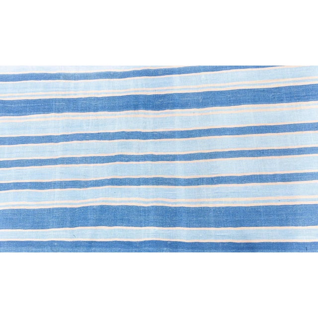Vintage Indian Dhurrie Rug Doris Leslie Blau Size: 7'1" × 11'0" (215 × 335 cm) With its breezy palette and rhythmic...