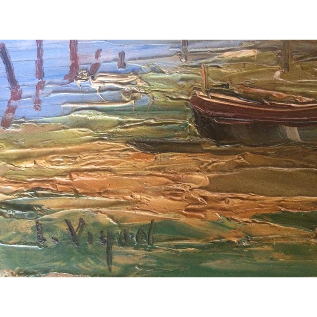 Louis Jacques Le Vigon, Martigues, Oil on Cardboard For Sale - Image 3 of 5