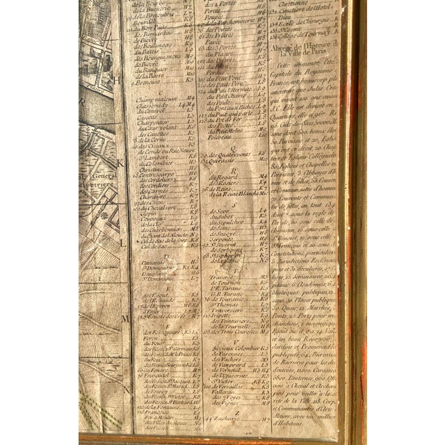 Mid 18th Century Large Antique Engraved Paris Map by Chéreau, 1767 For Sale - Image 5 of 8